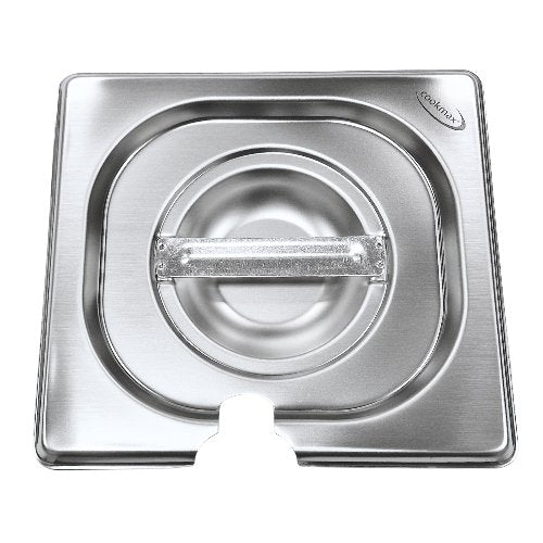 Cookmax GN Deckel mit Löffelausschnitt aus Edelstahl für GN-Behälter 1/6