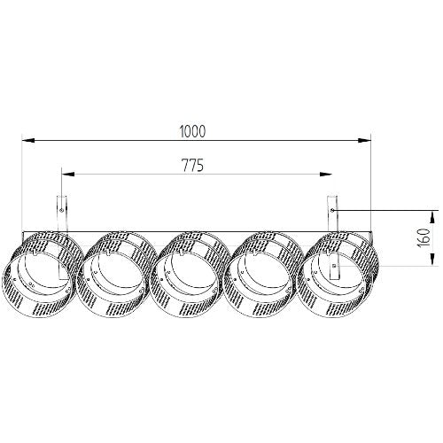 FEUMA Wandleiste HU WL 6.6 HU aus Edelstahl für Großküchen