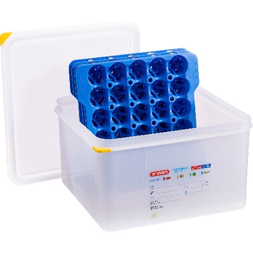 Araven Eierbox mit 4 Eiertabletts für die hygienische Lagerung von Eiern