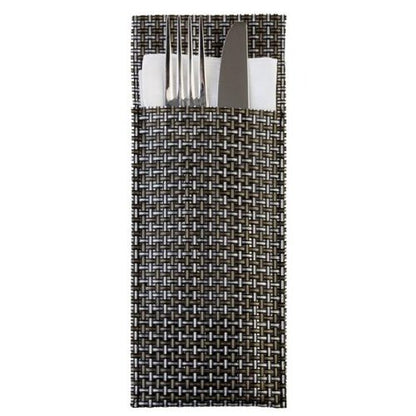 APS Servietten- und Bestecktaschen für Gastronomie, 24 x 9 cm, silbergrau