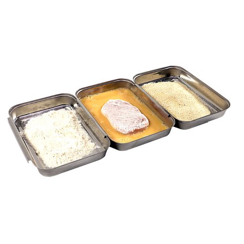 APS Panierstation aus Edelstahl für das Panieren von Schnitzeln in der Gastronomie.