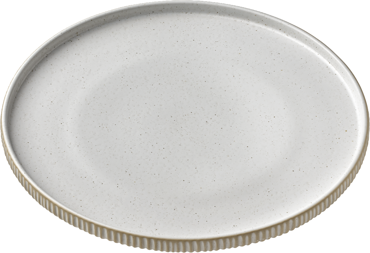 BHS tabletop AG Teller fl. hoher Rand Relief weiß, ideal für die Präsentation von Speisen in der Gastronomie.
