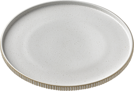 BHS tabletop AG Teller fl. hoher Rand Relief weiß, ideal für die Präsentation von Speisen in der Gastronomie.