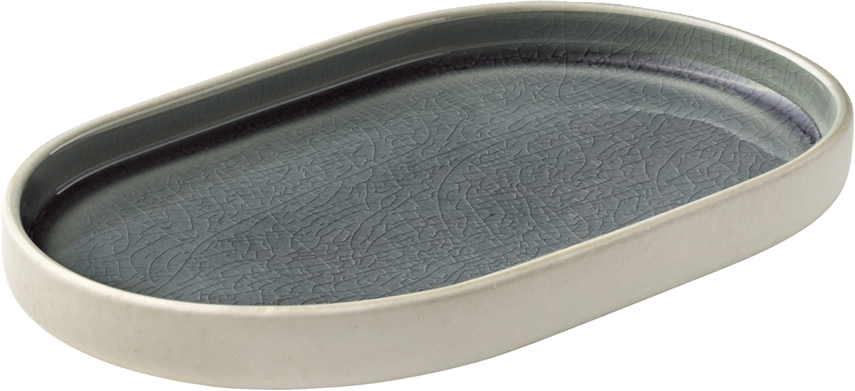BHS tabletop AG NARA Platte oval grau 18cm für die Gastronomie