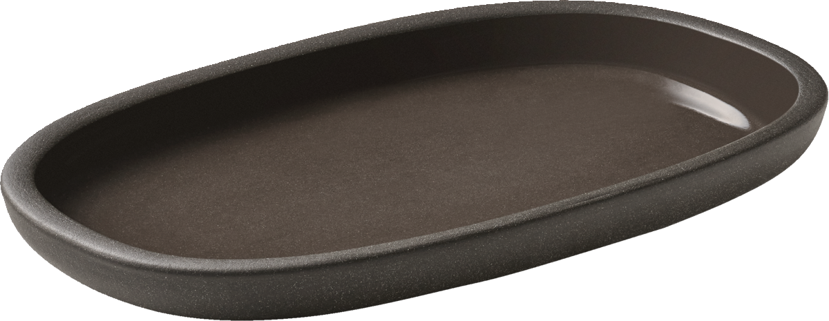 BHS tabletop AG ovale Platte taupe 19x11cm für stilvolle Foodpräsentationen