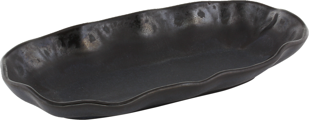 BHS tabletop AG NAMI Platte oval ebony 24x12cm für die Speisenpräsentation