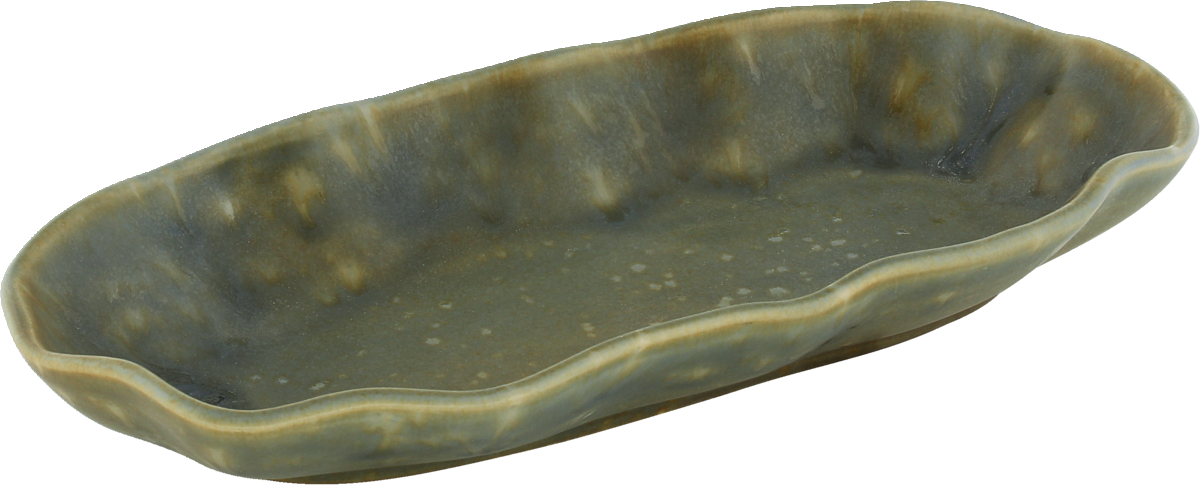BHS tabletop AG NAMI Platte oval olive 24x12cm für kreative Speisenpräsentation