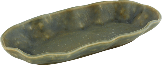 BHS tabletop AG NAMI Platte oval olive 24x12cm für kreative Speisenpräsentation