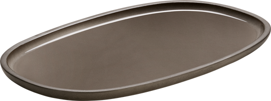 RENEW Platte oval coup taupe 30x18cm – Servierplatte aus Steinzeug für die Gastronomie