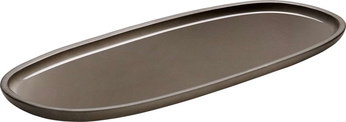 BHS tabletop AG Platte oval coup taupe 35x15cm für Foodpräsentation