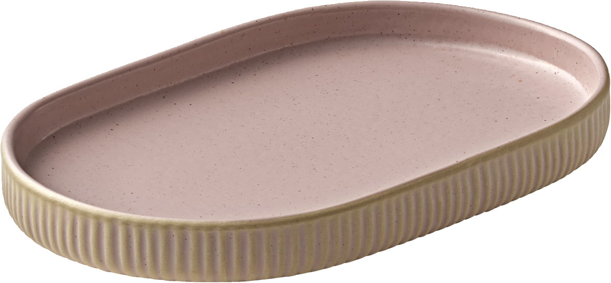 BHS tabletop AG Platte oval Relief rosé 18cm für die ansprechende Speisenpräsentation