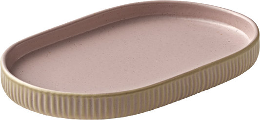 BHS tabletop AG Platte oval Relief rosé 18cm für die ansprechende Speisenpräsentation