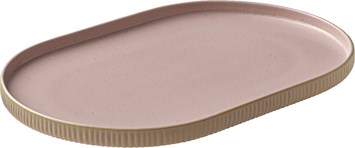 BHS tabletop AG Platte oval Relief rosé 30cm für die ansprechende Speisenpräsentation