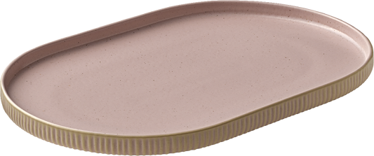 BHS tabletop AG Platte oval Relief rosé 30cm für die ansprechende Speisenpräsentation