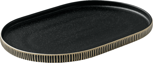 BHS tabletop AG Platte oval Relief black/white 30cm für die Gastronomie
