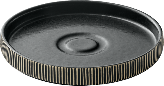 BHS tabletop AG Untertasse rund Relief black/white 15cm für den gedeckten Tisch