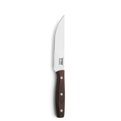 Amefa PORTERHOUSE Steakmesser aus Edelstahl mit Holzgriff für müheloses Schneiden von Steaks