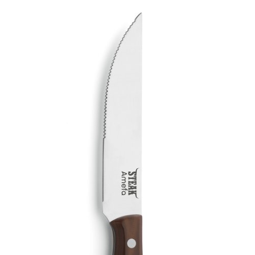 Amefa PORTERHOUSE Steakmesser aus Edelstahl mit Holzgriff für müheloses Schneiden von Steaks