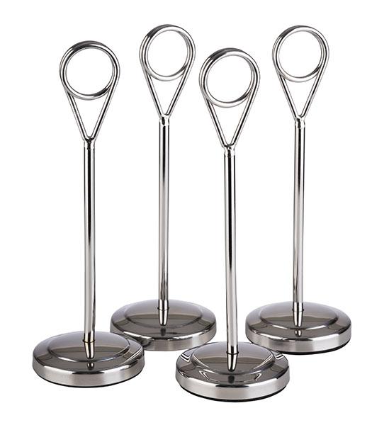 APS Kartenhalter Set aus Edelstahl für Gastronomie mit Beschriftungskarten