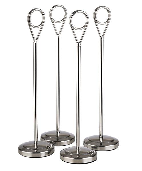 APS Kartenhalter aus Edelstahl, 4er Set für die Gastronomie