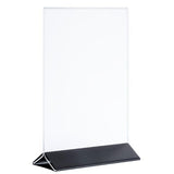 APS Kartenhalter, 2-teilig , 15 x 7 cm, H: 23 cm , Edelstahl, schwarz, Acryl
