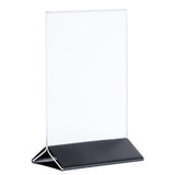 APS Kartenhalter, 2-teilig , 21 x 7 cm, H: 32 cm , Edelstahl, schwarz, Acryl