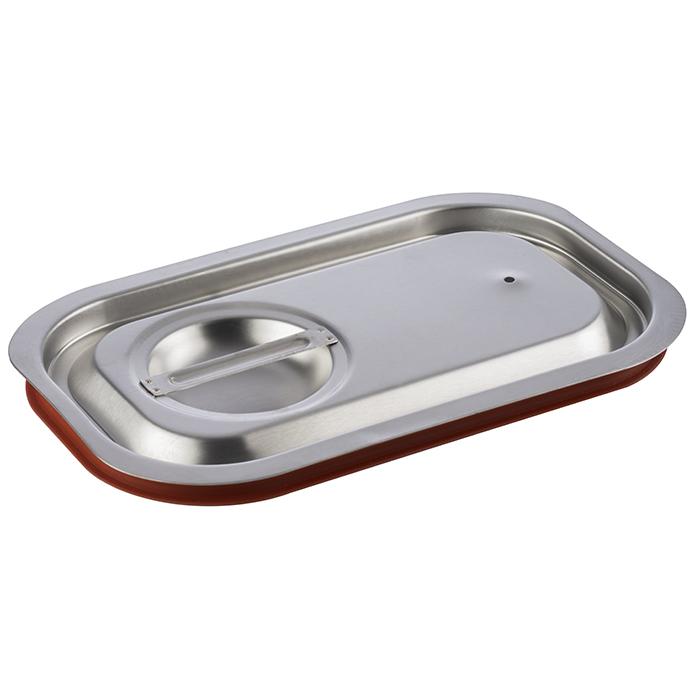 APS GN 1/4 Transport-Steck-Deckel aus Edelstahl für sicheren Speisentransport