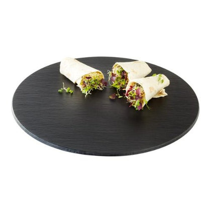 APS Tablett -SLATE- aus Melamin, Ø 40 cm, für Gastronomie und Catering.
