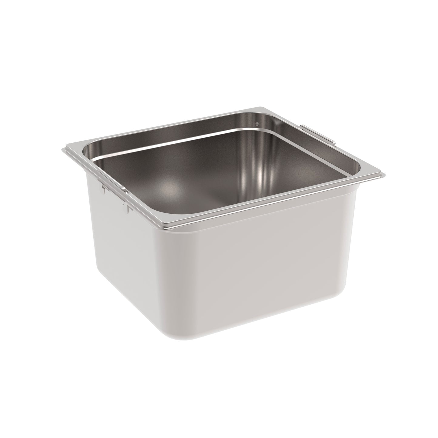 Rieber GNONE®-Behälter 2/3 200 mit Fallgriffen für hygienisches Lagern und Transportieren von Speisen.