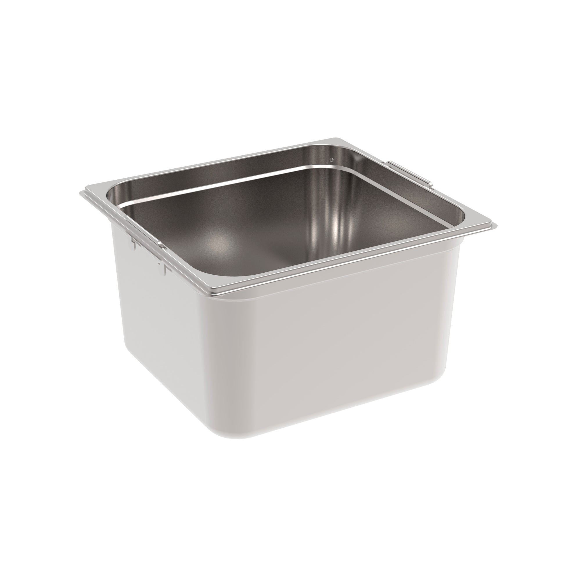 Rieber GNONE®-Behälter 2/3 200 mit Fallgriffen für hygienisches Lagern und Transportieren von Speisen.
