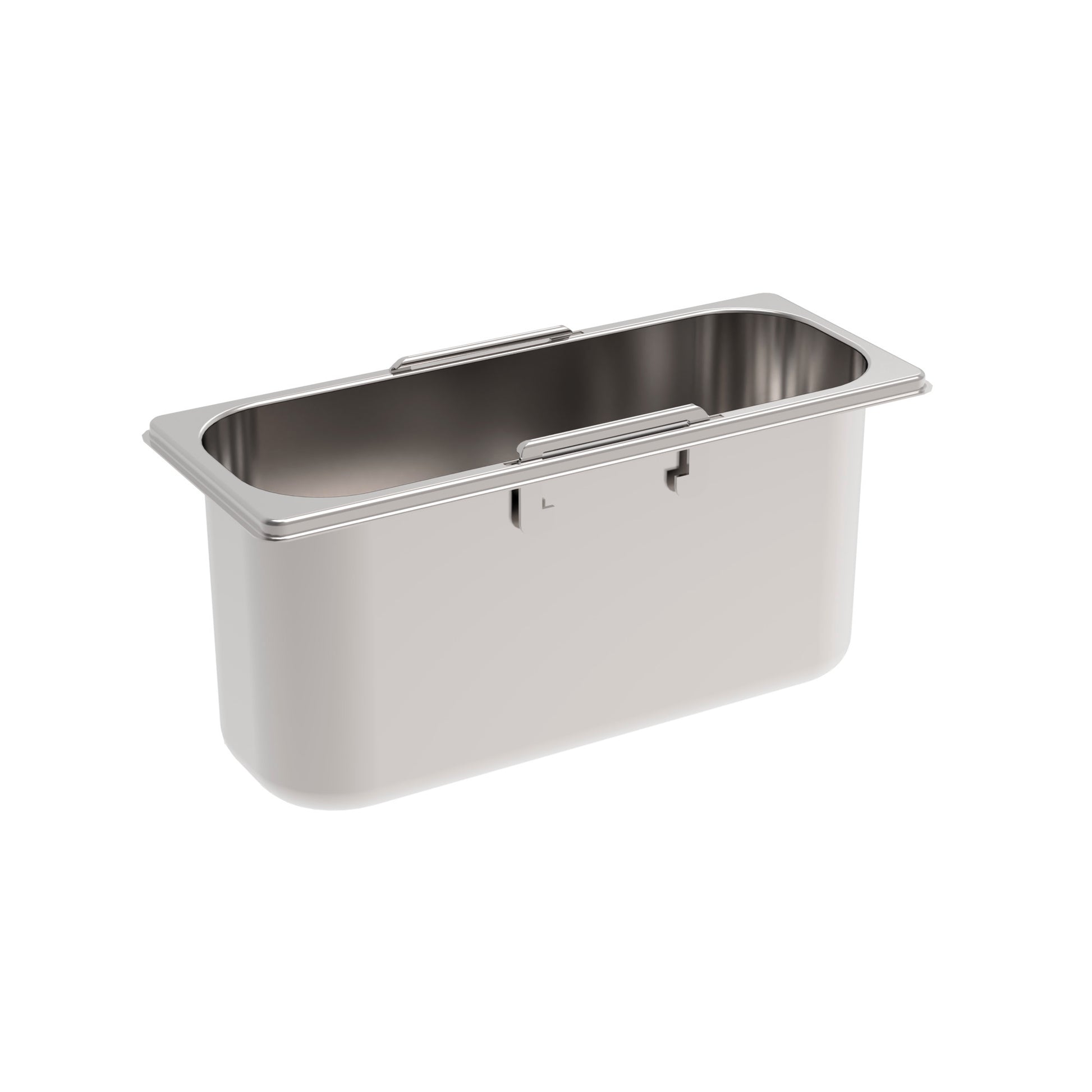 Rieber GN-Behälter 2/8 150 mit versenkbaren Griffen für hygienische Lagerung
