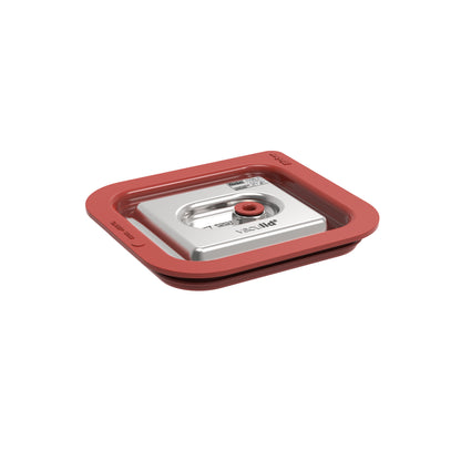 Rieber vaculid® Deckel 1/6 rot für sicheres Lagern und Vakuumieren von Lebensmitteln