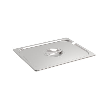 Rieber GN-Flachdeckel 1/2 mit Löffelausschnitt für die Abdeckung von Lebensmitteln.