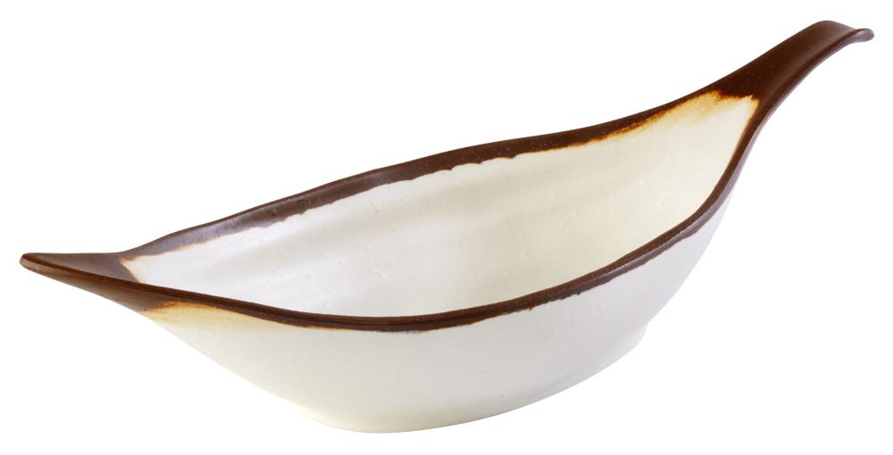 APS Blattschale -CROCKER- in creme, ideal für die Präsentation von Speisen in der Gastronomie
