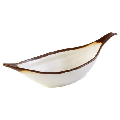 APS Blattschale -CROCKER- in creme, ideal für die Präsentation von Speisen in der Gastronomie