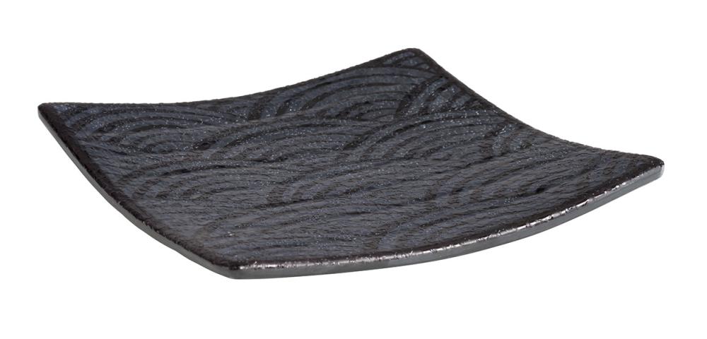 APS Tablett DARK WAVE, rund, 14x14 cm, Melamin, für Gastronomie
