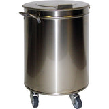 Cookmax Abfalleimer 50 L 38 cm Ø mit Deckel, Edelstahl