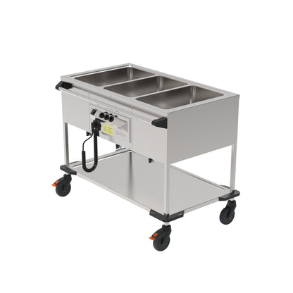 Rieber ZUB 3-Wannen Edelstahlwagen für Warmhaltefunktion im Gastronomiebereich
