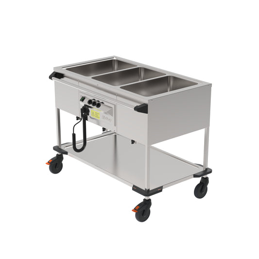 Rieber ZUB 3-Wannen Edelstahlwagen für Warmhaltefunktion im Gastronomiebereich