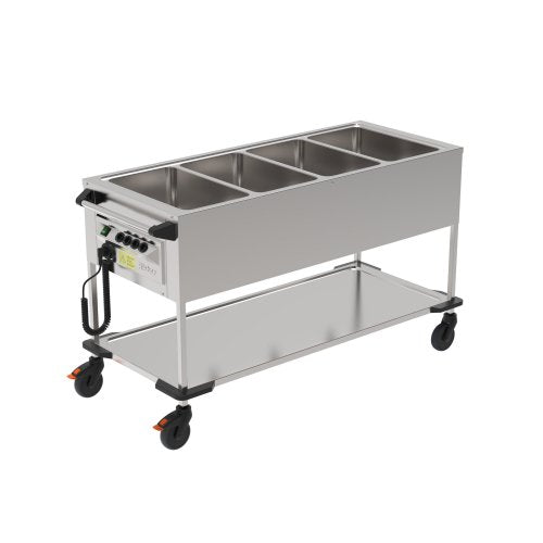 Rieber ZUB 4-Wannen Edelstahl Warmhaltewagen für Gastronomie