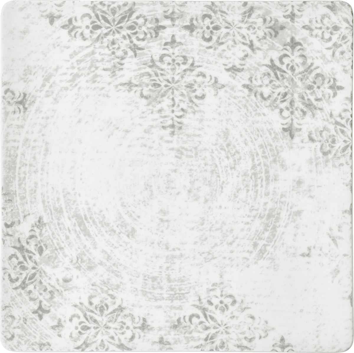 Flacher quadratischer Teller aus Porzellan für elegante Tischpräsentation.