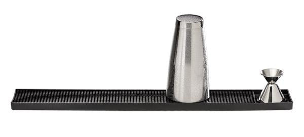 APS Barmatte 60 x 8 cm, Schwarz - für sicheren Halt von Gläsern an der Bar