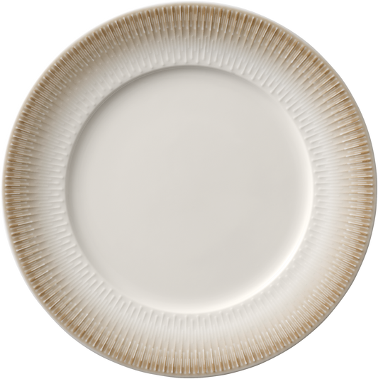 BHS Teller flach rund Fahne Relief 21cm für elegante Speisenpräsentation in der Gastronomie.