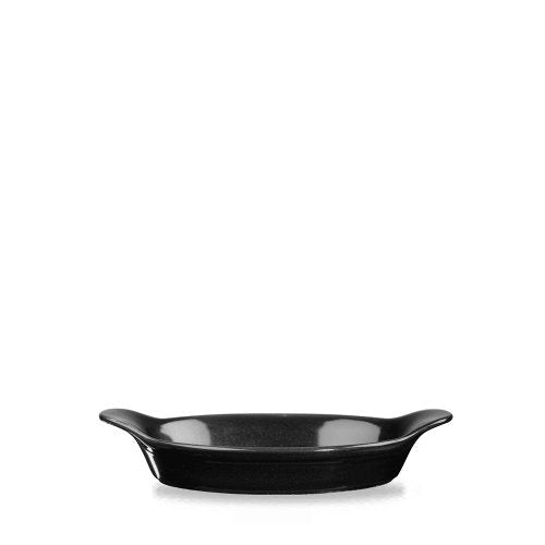 Churchill Super Vitrified Metallic Black Oval Pfanne 23,2x12,5cm für Gastronomie