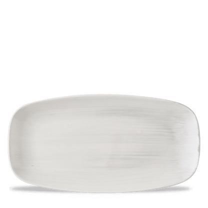 Rechteckige Churchill Stonecast Canvas Grey Platte für Gastronomie
