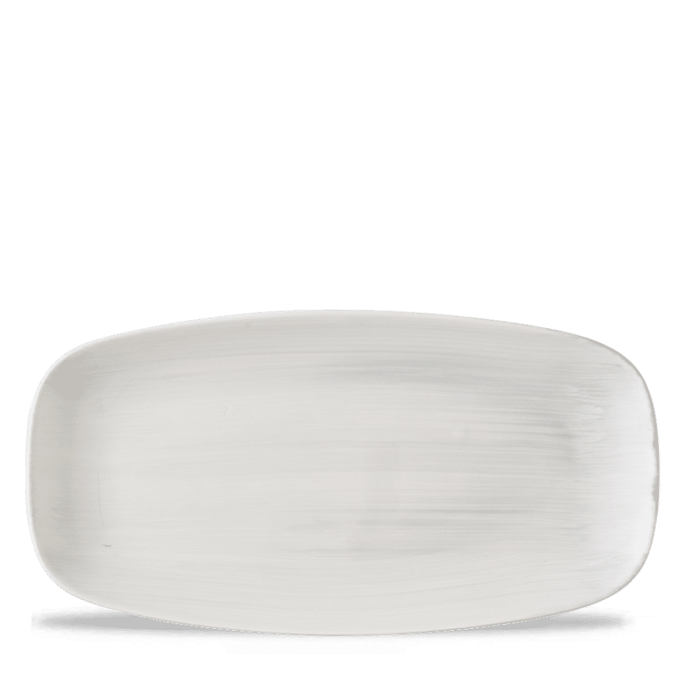 Rechteckige Churchill Stonecast Canvas Grey Platte für Gastronomie