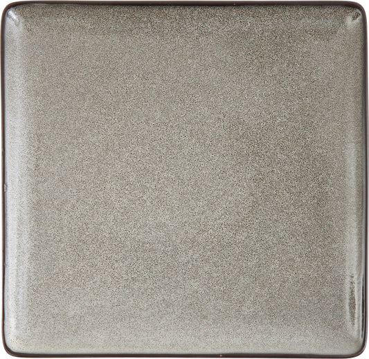 Fortessa Dinnerware STON GRAU Teller flach eckig 23cm für Desserts und Vorspeisen