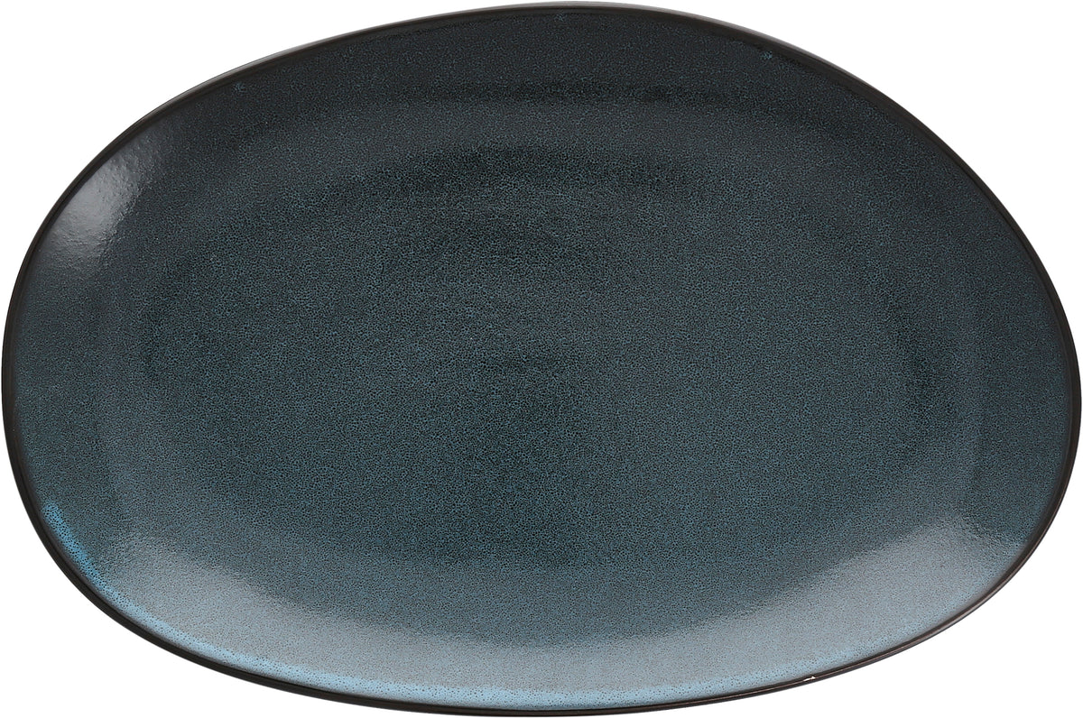 Fortessa Dinnerware STON BLAU Platte oval 36cm für die gastronomische Präsentation von Speisen
