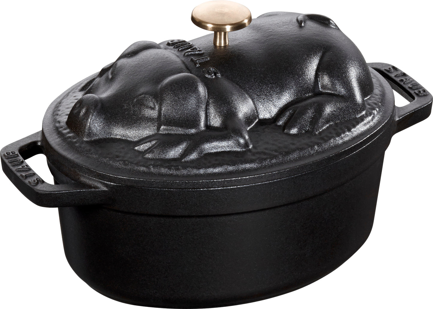 Staub Cocotte Schweinedeckel, 17 cm, schwarz, ideal für das Kochen und Schmoren von Gerichten