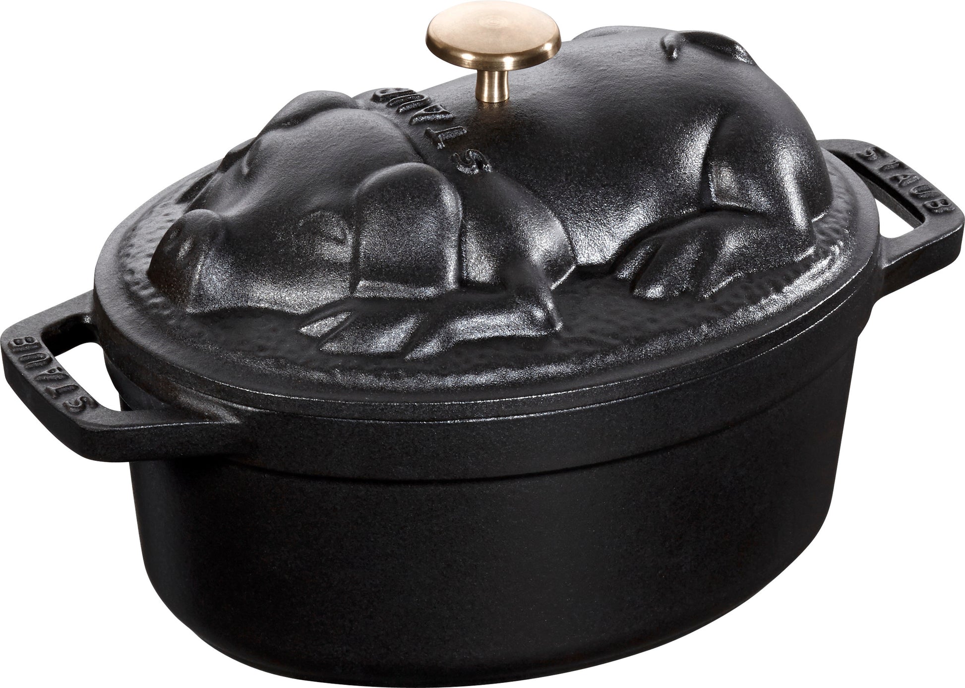 Staub Cocotte Schweinedeckel, 17 cm, schwarz, ideal für das Kochen und Schmoren von Gerichten